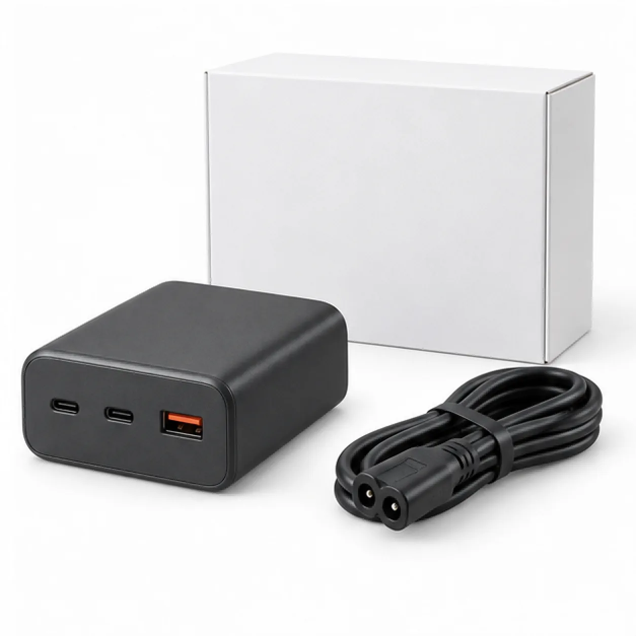 65W Three-Port Desk Charger — package contents