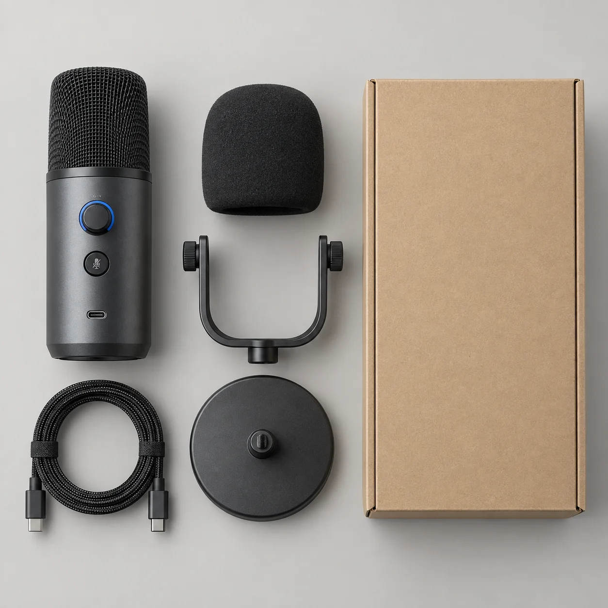 Desktop USB Microphone — package contents
