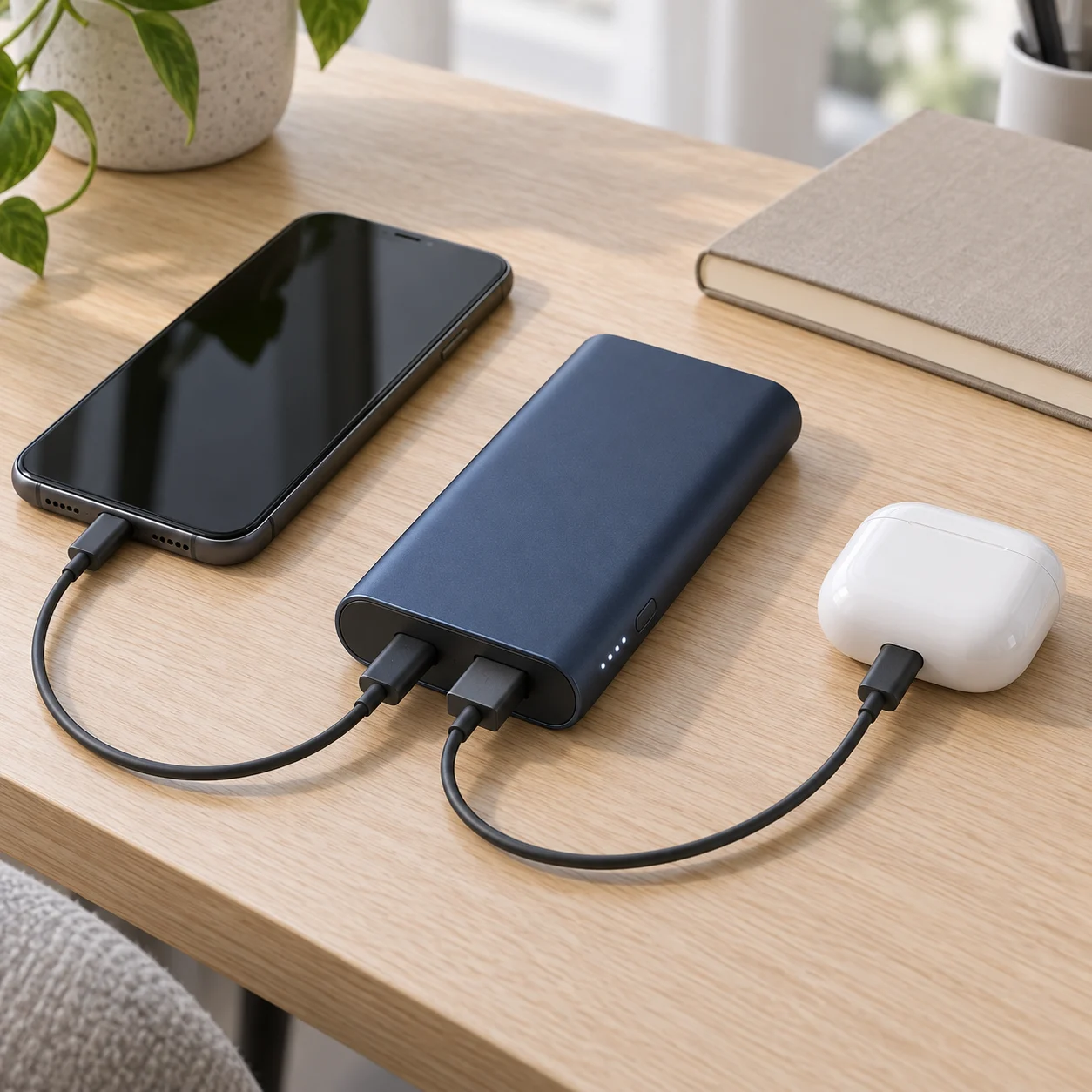 Dual-Port 10000 Power Bank — lifestyle view