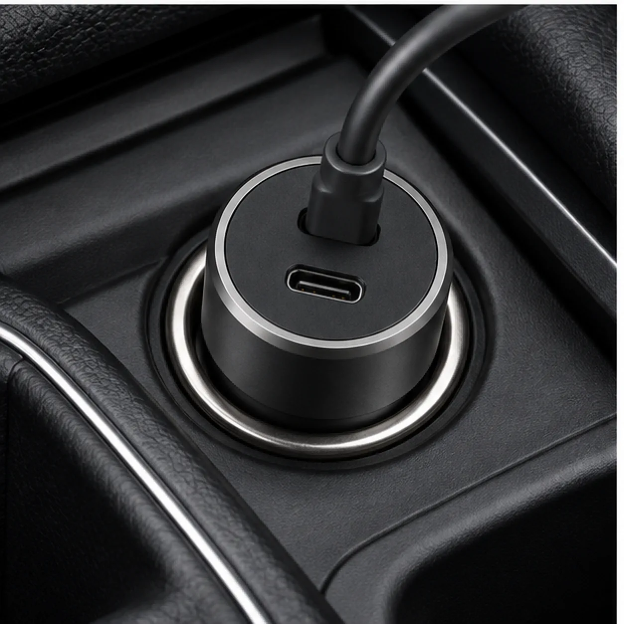 Dual USB-C Car Charger — lifestyle view