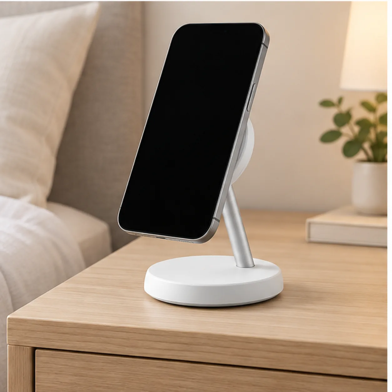 Magnetic Wireless Charging Stand — lifestyle view