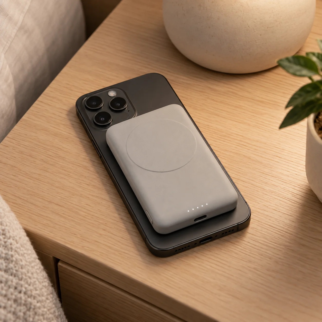 Magnetic Wireless Power Bank — lifestyle view