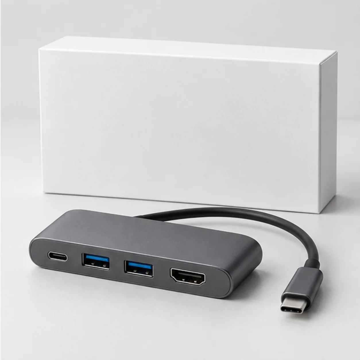 USB-A and USB-C Travel Hub — package contents