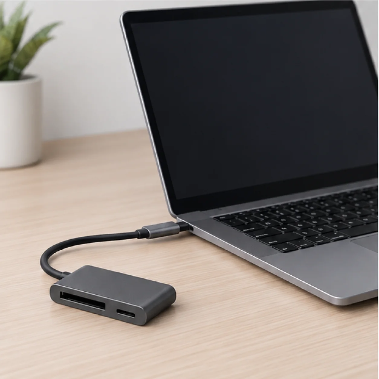 USB-C Card Reader — lifestyle view