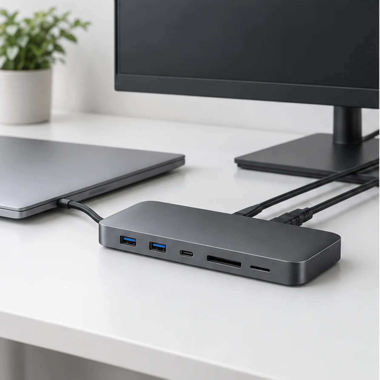 USB-C Docking Station — lifestyle view