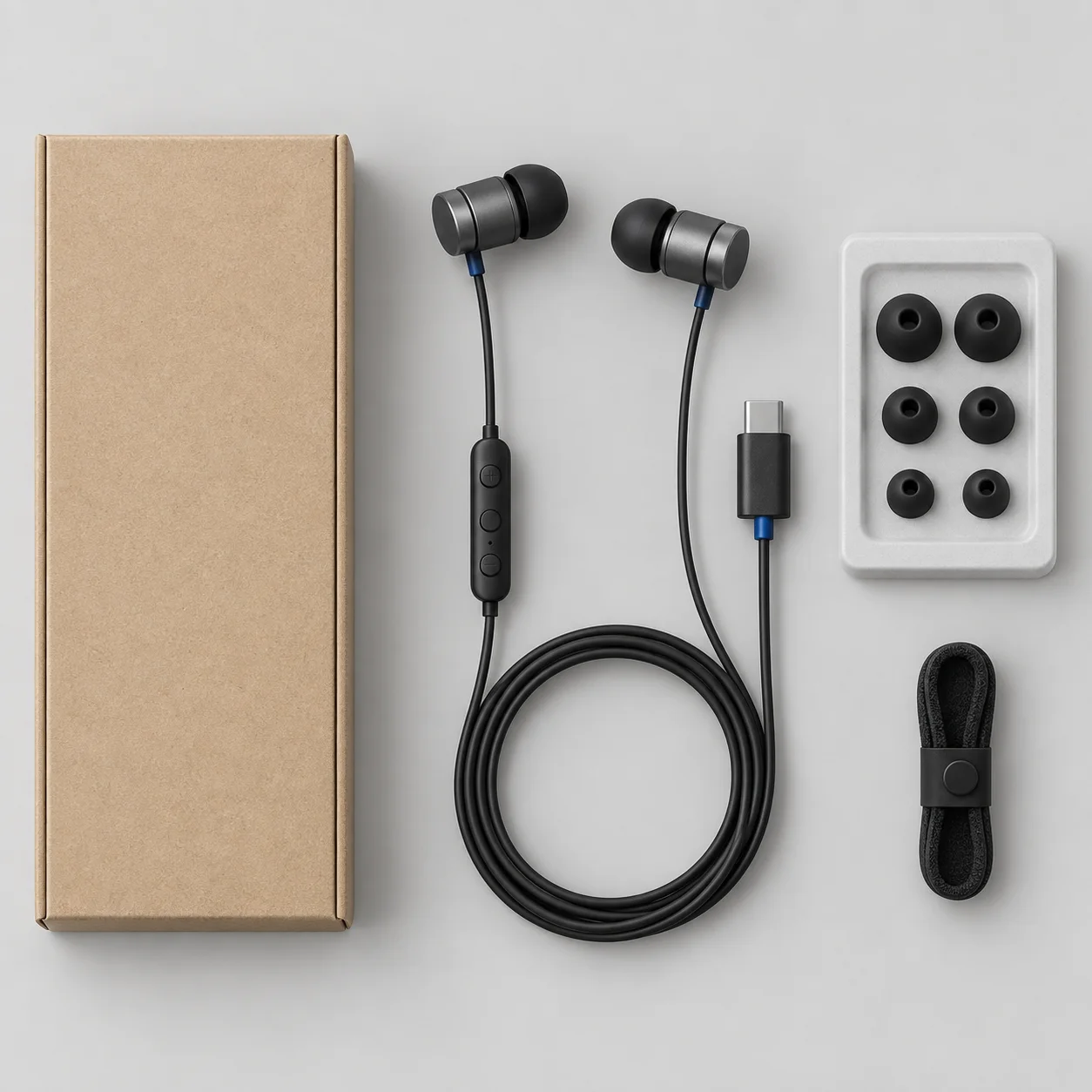 USB-C Wired Earphones — package contents